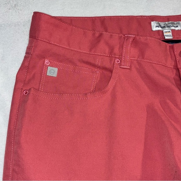 Peter Millar Men's Ultimate Sateen 5-Pocket Pants Cape Red Size 34x34 Orig $175 - Picture 5 of 12